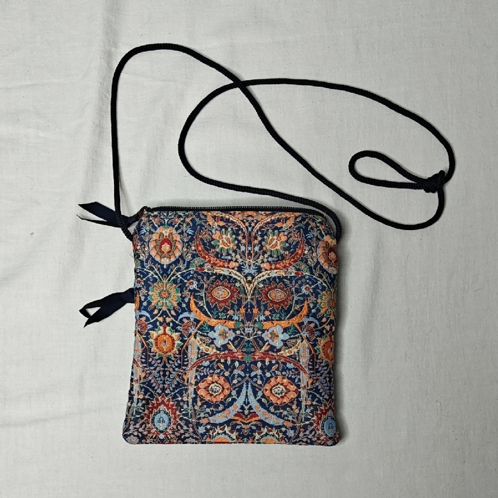 Tapestry Fabric Festival Boho Crossbody Bag - Picture 2 of 2
